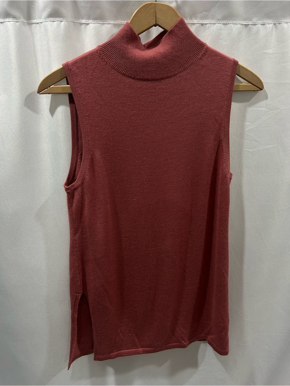 Elegant Sleeveless Terracotta Lapointe sleeveless turtleneck Top